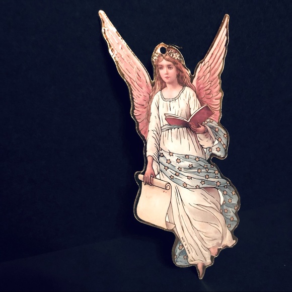 Art Nuevo Paper Angel (double sided) ornament - Picture 1 of 4